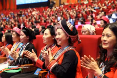 出席越南妇女第十四次全国代表大会代表。图自越通社