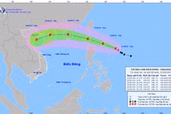 超强台风“桦加沙”转向西偏西北方向并持续增强。图自越南国家水文气象预报中心