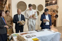 越南驻法国大使丁全胜参观展会。图自越通社