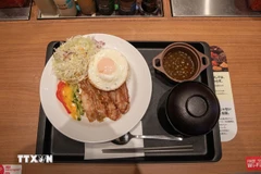 越南碎米饭亮相日本知名快餐连锁店菜单。图自越通社