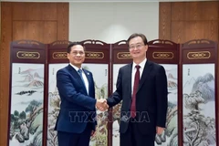 越南政府副总理兼外长裴青山会见泰国外交部长玛里·沙炎蓬。图自越通社