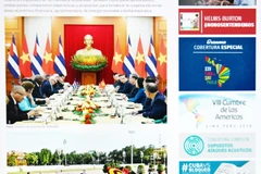 古巴媒体强调古巴全国人民政权代表大会主席访越的重要性。图自越通社