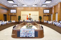 越南国会常务委员会会议表决通过关于设立北宁省12个坊的决议。图自越通社