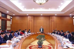 12月9日上午，越共中央总书记苏林主持召开了党的第十四次全国代表大会各小组常委会工作会议。图自越通社