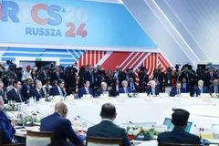 2024年10月，越南政府总理范明政出席金砖国家领导人扩大会议并发表讲话。图自越通社