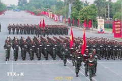 阅兵排练活动。图自越通社