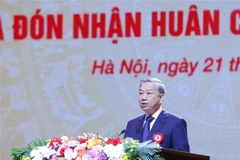 越共中央总书记苏林发表讲话。图自越通社