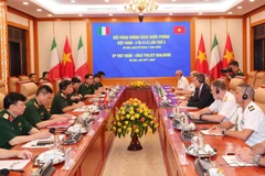 第五次越南—意大利国防政策对话在越南国防部总部举行。图自越通社