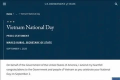 美国国务卿祝贺越南国庆节80周年