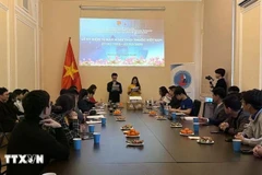 越南学生协会在俄罗斯联邦莫斯科举行集会。图自越通社