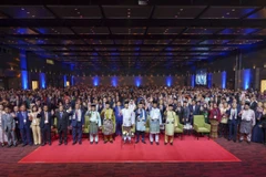9月19日上午，越南政府副总理陈红河与各国领导人出席了2025年全球清真峰会（GHAS 2025）开幕式。图自越通社