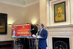 越南驻美国大使阮国勇发表讲话。图自越通社