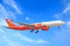 越捷航空于7月7日推出77%优惠活动。图自越捷航空