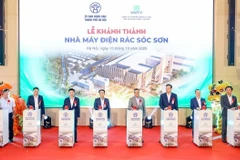 世界第二大垃圾焚烧发电厂在河内落成。图自越通社