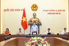 国会主席陈青敏在国会常务委员会第五十次会议上发表讲话。图自越通社