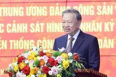 越共中央总书记苏林发表讲话。图自越通社