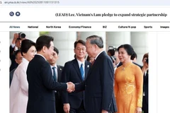 2025年8月11日，韩联社网站刊登了关于越共中央总书记苏林与韩国总统李在明会晤的文章。图自越通社