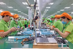 越南Bandai公司加工产品装配线。图自越通社