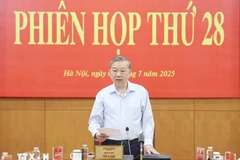 越共中央总书记苏林发表讲话。图自越通社