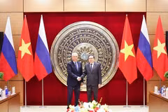 越南国会主席陈青敏与俄罗斯国家杜马主席举行会谈
