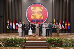由越南常驻东盟代表团团长孙氏玉香大使在印尼雅加达主持东盟互联互通倡议(IAI)特别工作组第76次会议。图自越通社