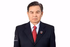 老挝人民革命党中央政治局委员、老挝人民民主共和国国会主席赛宋蓬·丰威汉。图自越通社