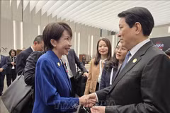 越南国家主席梁强与日本首相高市早苗会晤。图自越通社