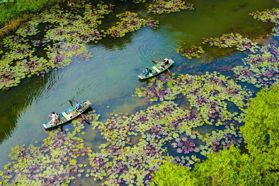 位于宁平省华闾县宁海乡儋溪村的通晴旅游区因拥有原始的自然之美而吸引了众多四面八方游客前来参观游览。图自 越通社 