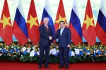 越南政府总理范明政会见俄罗斯国家杜马主席沃洛金。图自越通社