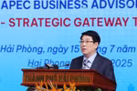 国家主席梁强发表讲话。图自越通社