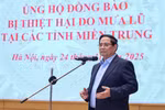 越南政府总理范明政发表讲话。图自越通社