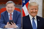 越共中央总书记苏林和美国总统唐纳德·特朗普。图自越通社