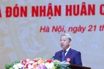 越共中央总书记苏林发表讲话。图自越通社