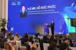 越南政府副总理胡德福在会上发表讲话。图自越通社