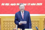越共中央总书记、中央军委书记苏林主持会议。图自越通社