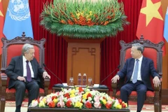 河内公约：越南党和国家领导人人别会见联合国秘书长安东尼奥·古特雷斯