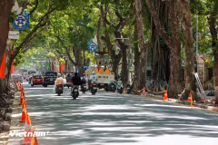 潘廷逢路人行道正加紧修整。图自越通社