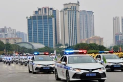 越共十四大安保出征仪式总彩排举行