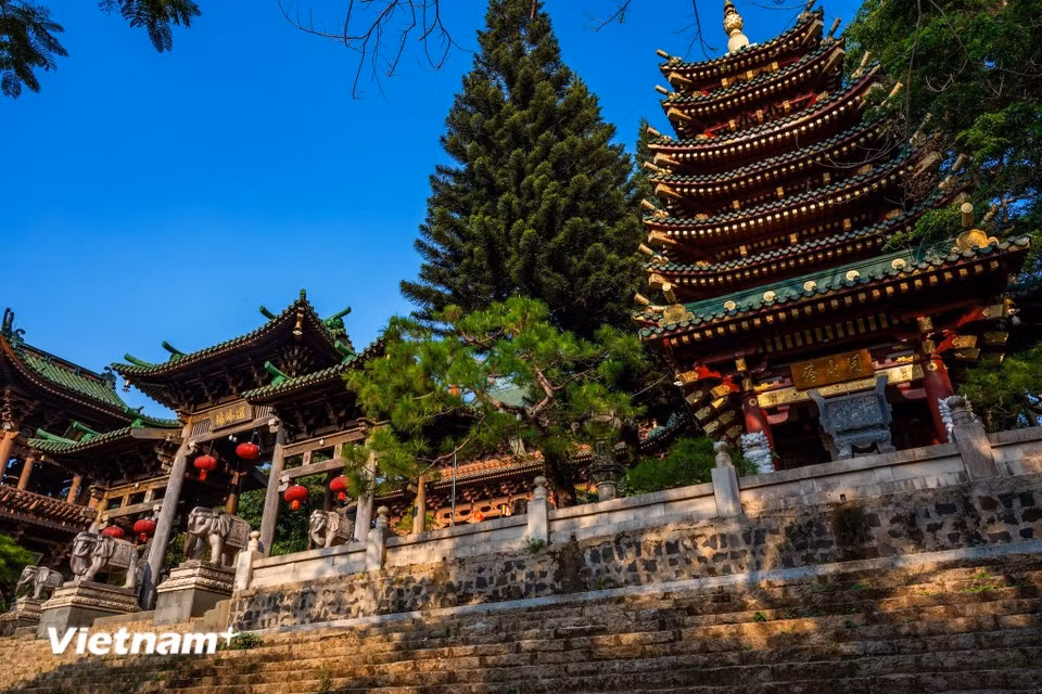 建筑风格的融合造就了明成寺与越南众多寺庙乃至嘉莱省其他寺庙相比的独特之处。图自越通社