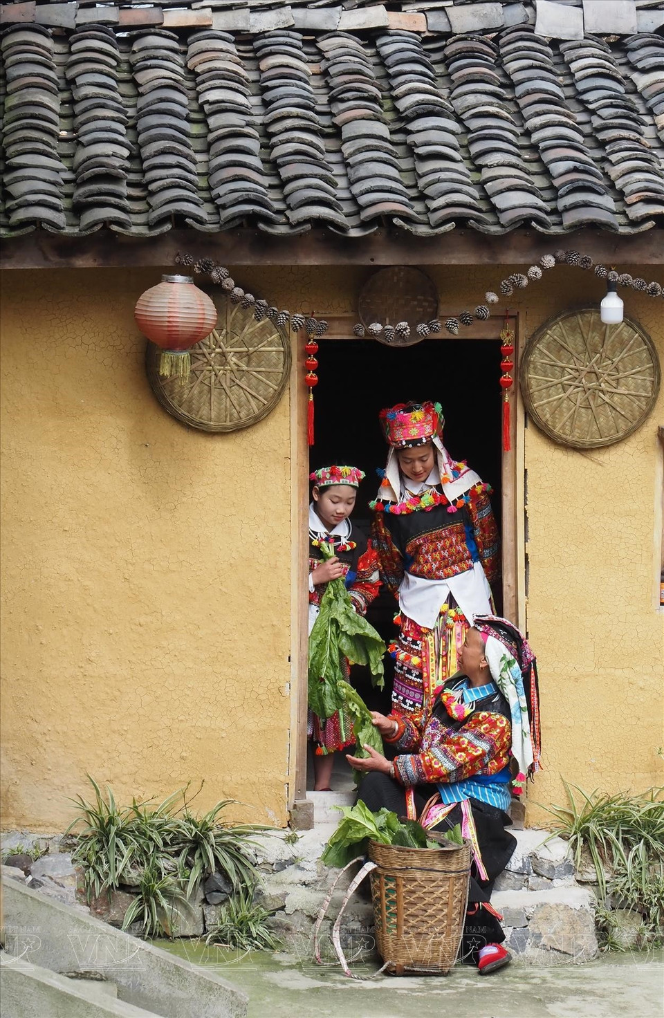 倮倮寨村民的日常生活场景。图自越通社