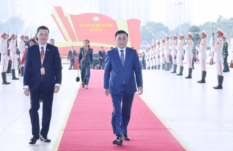 越共中央政治局委员、中央书记处常务书记、中央各机关党委党委书记陈锦绣出席大会。图自越通社