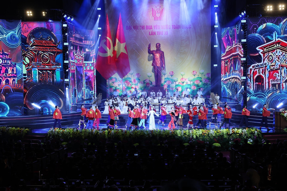 欢迎大会的文艺演出节目。图自越通社