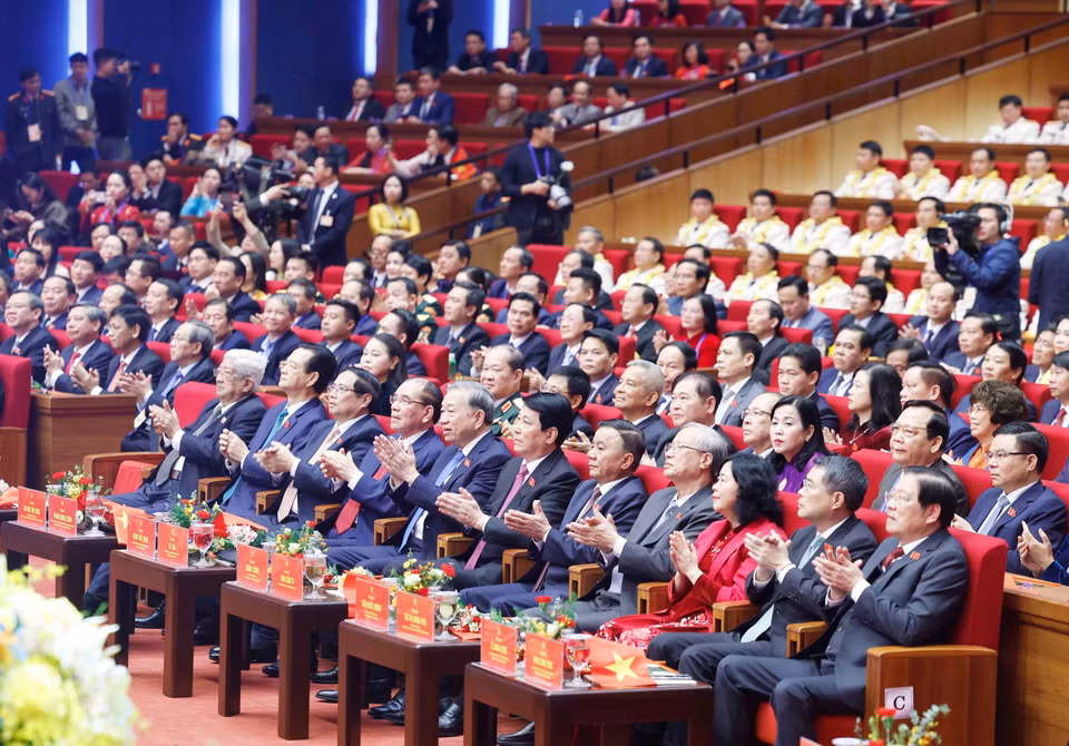 党和国家领导人出席第十一届全国爱国竞赛大会。图自越通社