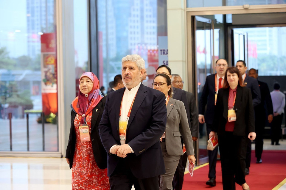 国际代表出席会议。图自越通社