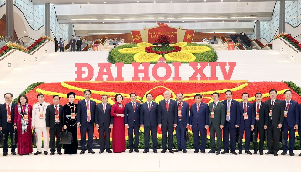 各位代表合影留念。图自越通社