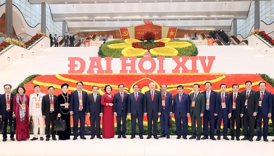 各位代表合影留念。图自越通社