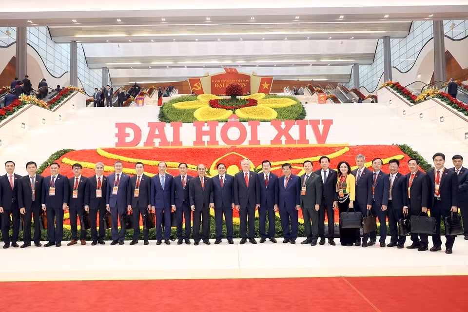 各位代表合影留念。图自越通社