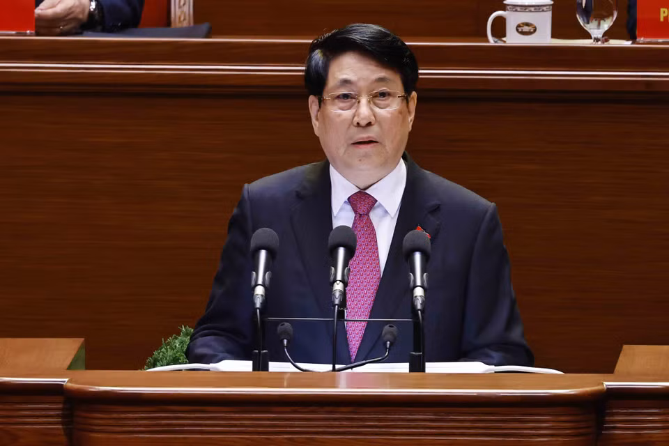 越南国家主席梁强在开幕式上致辞。图自越通社