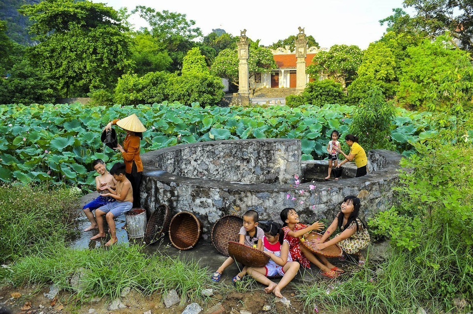 华闾古都的村井是展现越南乡村文化之美的形象。图自越通社