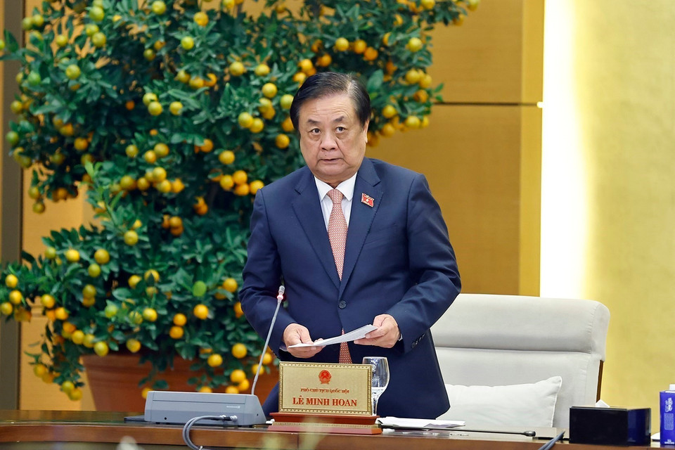 越南国会副主席黎明欢在会上发言。图自越通社